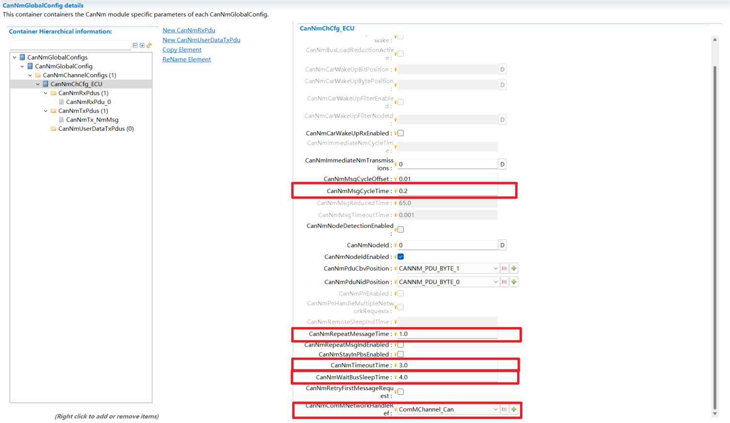 CanNmChannelConfig基础配置(CanNmChannelConfig Basic Configuration)