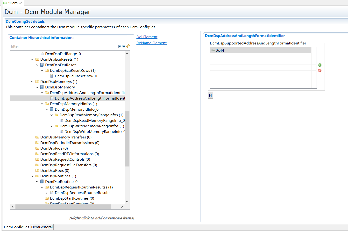 DcmDspAddressAndLengthFormatIdentifier