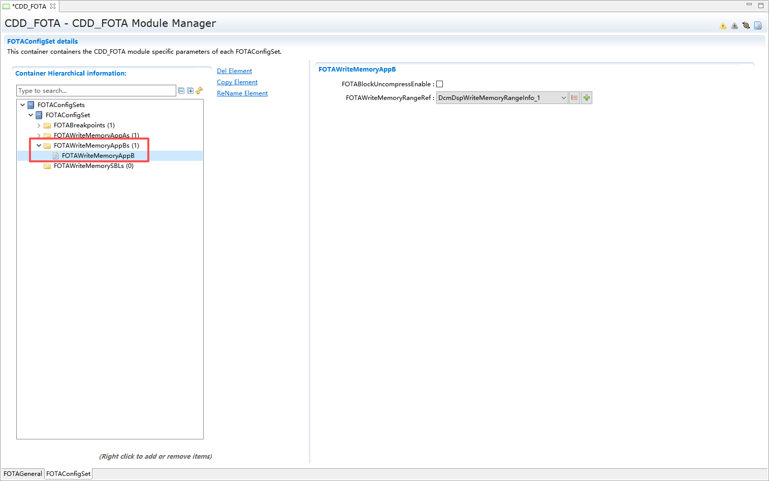 FOTAWriteMemoryAppB容器配置图 (FOTAWriteMemoryAppB Container Configuration Diagram)