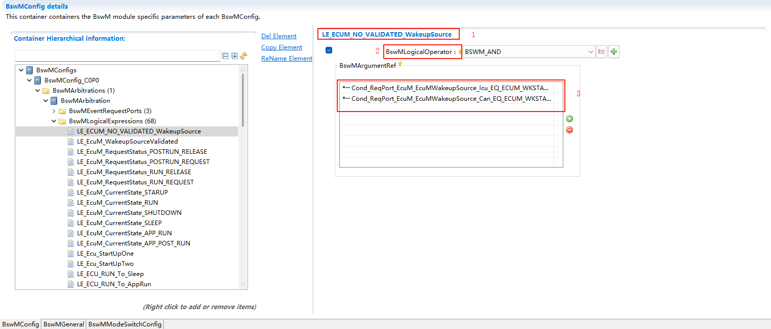 LogicalExpression configuration