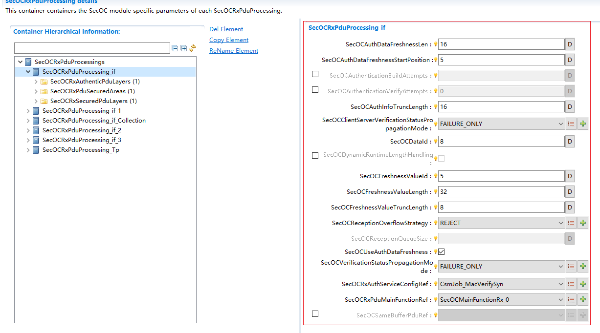 配置接收时PduR与SecOC上层模块关联 (Link PduR and SecOC upper layer modules when receiving configuration)
