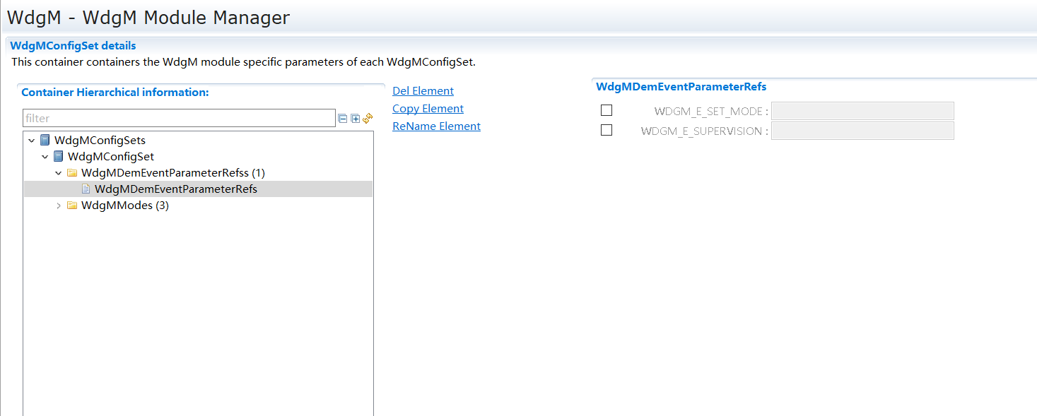 WdgM模块的DEM事件参数配置 (Configuration of DEM Event Parameters for WdgM Module)