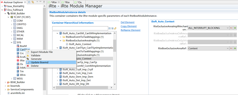 更新单个模块Bswmd文件 (Update individual module Bswmd file)